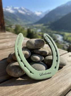 Fer à cheval porte-bonheur personnalisé — souvenir du vercors
